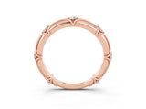 Rose gold Round Moissanite Prong Set Milgrain Eternity Band_9