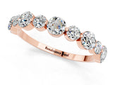 Rose gold Round Moissanite Scalloped Prong Set Eternity Band_19