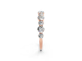 Rose gold Round Moissanite Scalloped Prong Set Eternity Band_20