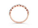 Rose gold Round Moissanite Scalloped Prong Set Eternity Band_21