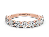 Rose gold Round Moissanite Shared Prong Eternity Band_6