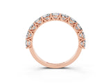 Rose gold Round Moissanite Shared Prong Eternity Band_9