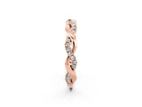 Rose gold Round Moissanite Twist Eternity Band with Pavé Setting_8