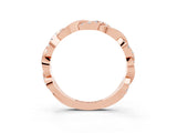 Rose gold Round Moissanite Twist Eternity Band with Pavé Setting_9