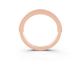 Rose gold Round Moissanite Twist Milgrain Band with Bezel Setting_15