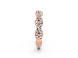 Rose gold Round Moissanite Twisted Eternity Band with Pavé and Shared Prong Setting_20