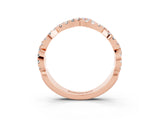 Rose gold Round Moissanite Twisted Eternity Band with Pavé and Shared Prong Setting_21