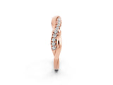 Rose gold Round Moissanite Twisted Infinity Band with Prong Setting_8