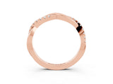 Rose gold Round Moissanite Twisted Infinity Band with Prong Setting_9