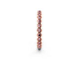Rose gold Round Morganite Bezel Set Eternity Band_8