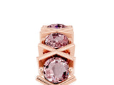Rose gold Round Morganite Channel Set Band with X-Prong Detail_11