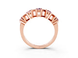 Rose gold Round Morganite Channel Set Band with X-Prong Detail_9