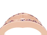 Rose gold Round Morganite Channel-Set Chevron Band_10