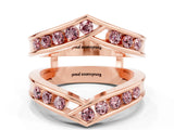Rose gold Round Morganite Channel-Set Chevron Band_6