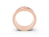 Rose gold Round Morganite Channel-Set Chevron Band_9