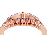 Rose gold Round Morganite Chevron Contour Band with Prong Setting_10