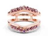 Rose gold Round Morganite Chevron Contour Band with Prong Setting_6
