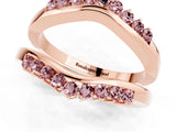 Rose gold Round Morganite Chevron Contour Band with Prong Setting_7