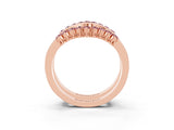Rose gold Round Morganite Chevron Contour Band with Prong Setting_9