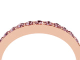 Rose gold Round Morganite Curved Wedding Band with Channel Setting_10