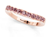Rose gold Round Morganite Curved Wedding Band with Channel Setting_7