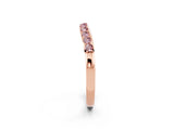 Rose gold Round Morganite Curved Wedding Band with Channel Setting_8