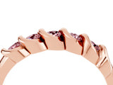 Rose gold Round Morganite Eternity Band with Twist Prong Setting_10