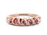 Rose gold Round Morganite Eternity Band with Twist Prong Setting_6