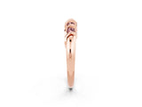 Rose gold Round Morganite Eternity Band with Twist Prong Setting_8