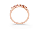 Rose gold Round Morganite Eternity Band with Twist Prong Setting_9