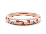 Rose gold Round Morganite Flush-Set Comfort Fit Band_6