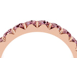 Rose gold Round Morganite Half Eternity Band with Classic Prong Setting_10