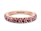 Rose gold Round Morganite Half Eternity Band with Classic Prong Setting_6