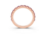 Rose gold Round Morganite Half Eternity Band with Classic Prong Setting_9