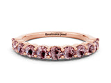 Rose gold Round Morganite Half Eternity Band with Prong Setting_10