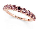 Rose gold Round Morganite Half Eternity Band with Prong Setting_11