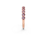 Rose gold Round Morganite Half Eternity Band with Prong Setting_12