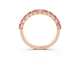 Rose gold Round Morganite Half Eternity Band with Prong Setting_13