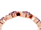 Rose gold Round Morganite Half Eternity Band with Wave Prong Setting_10