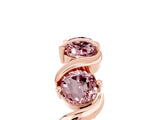 Rose gold Round Morganite Half Eternity Band with Wave Prong Setting_11