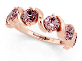 Rose gold Round Morganite Half Eternity Band with Wave Prong Setting_7