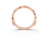 Rose gold Round Morganite Leaf Eternity Band with Bezel Setting_45