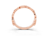 Rose gold Round Morganite Leaf Eternity Band with Bezel Setting_81