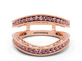 Rose gold Round Morganite Milgrain Eternity Band with Channel Setting_18