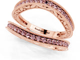 Rose gold Round Morganite Milgrain Eternity Band with Channel Setting_19