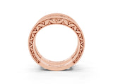 Rose gold Round Morganite Milgrain Eternity Band with Channel Setting_21
