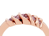 Rose gold Round Morganite Multi-Row Crossover Band_10