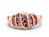 Rose gold Round Morganite Multi-Row Crossover Band_6