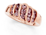 Rose gold Round Morganite Multi-Row Crossover Band_7