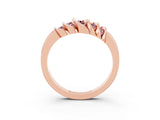 Rose gold Round Morganite Multi-Row Crossover Band_9